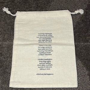 *6 for $10!* Before Poem Drawstring Pouch Off-White Recycled Fabric Natural Poet